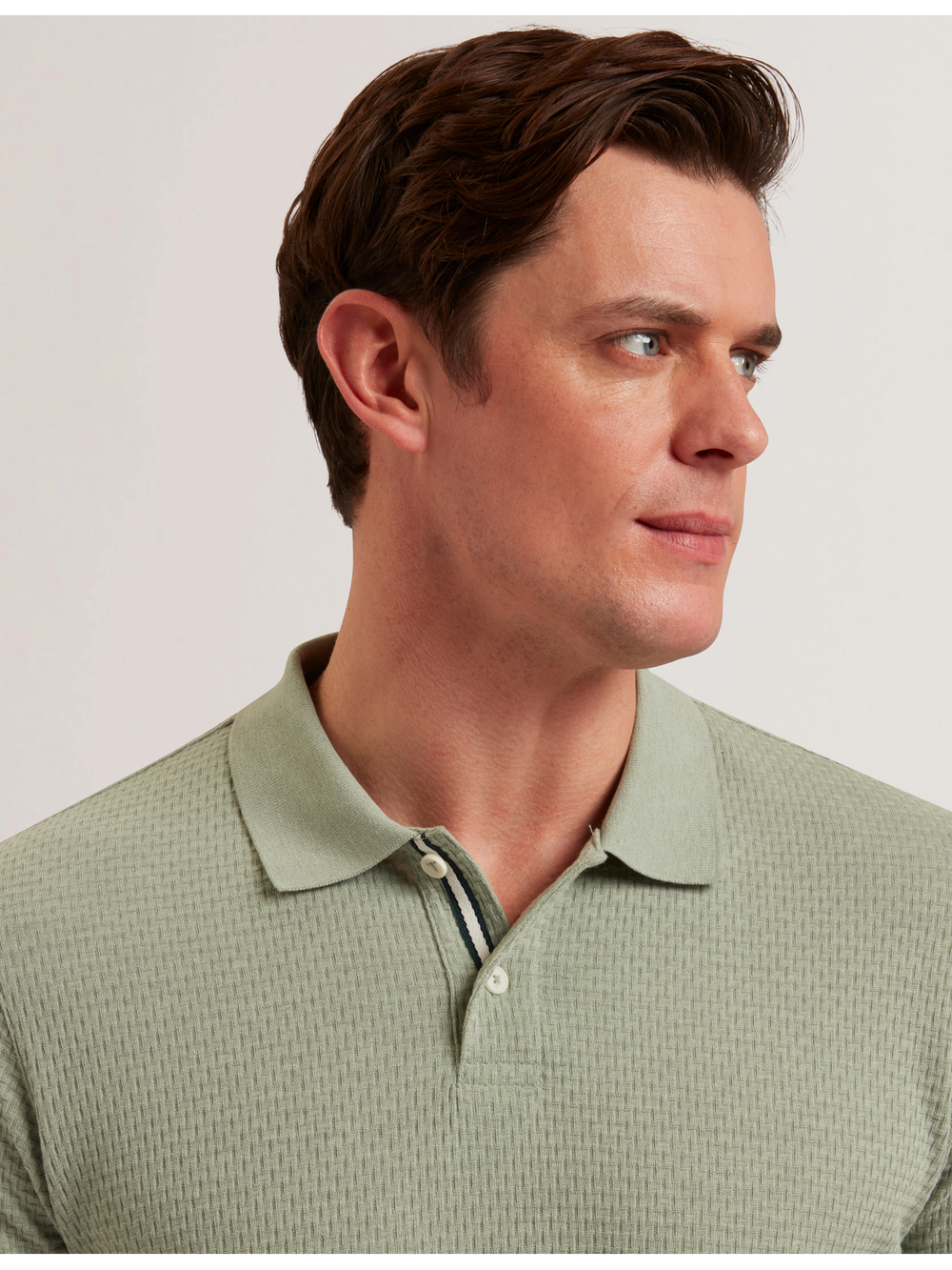 Men REDMAN - Textured Pure Cotton Knitted Polo Shirt - Ted Baker