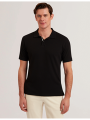 Men REDMAN - Textured Pure Cotton Knitted Polo Shirt - Ted Baker