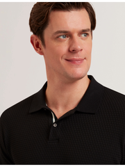 Men REDMAN - Textured Pure Cotton Knitted Polo Shirt - Ted Baker