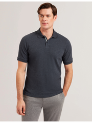 Men REDMAN - Textured Pure Cotton Knitted Polo Shirt - Ted Baker