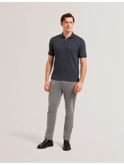 Men REDMAN - Textured Pure Cotton Knitted Polo Shirt - Ted Baker