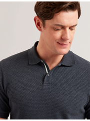 Men REDMAN - Textured Pure Cotton Knitted Polo Shirt - Ted Baker