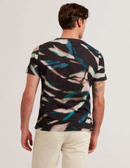 Men WILSDOR - Abstract Print Knitted Jersey T-Shirt - Ted Baker
