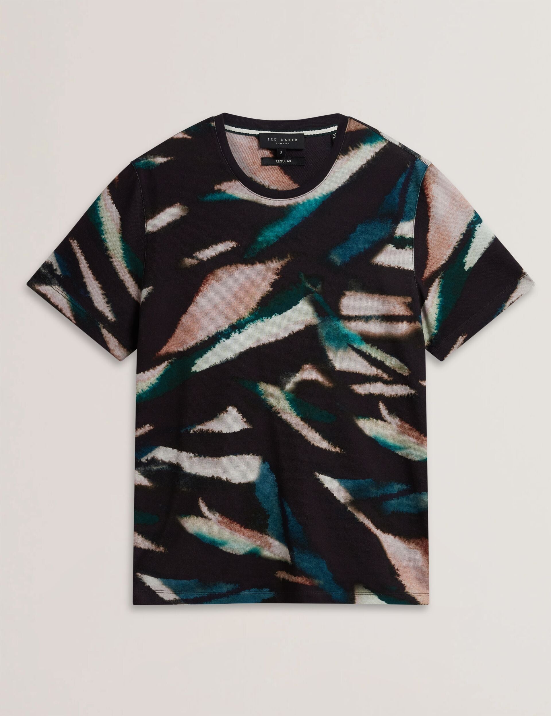 Men WILSDOR - Abstract Print Knitted Jersey T-Shirt - Ted Baker