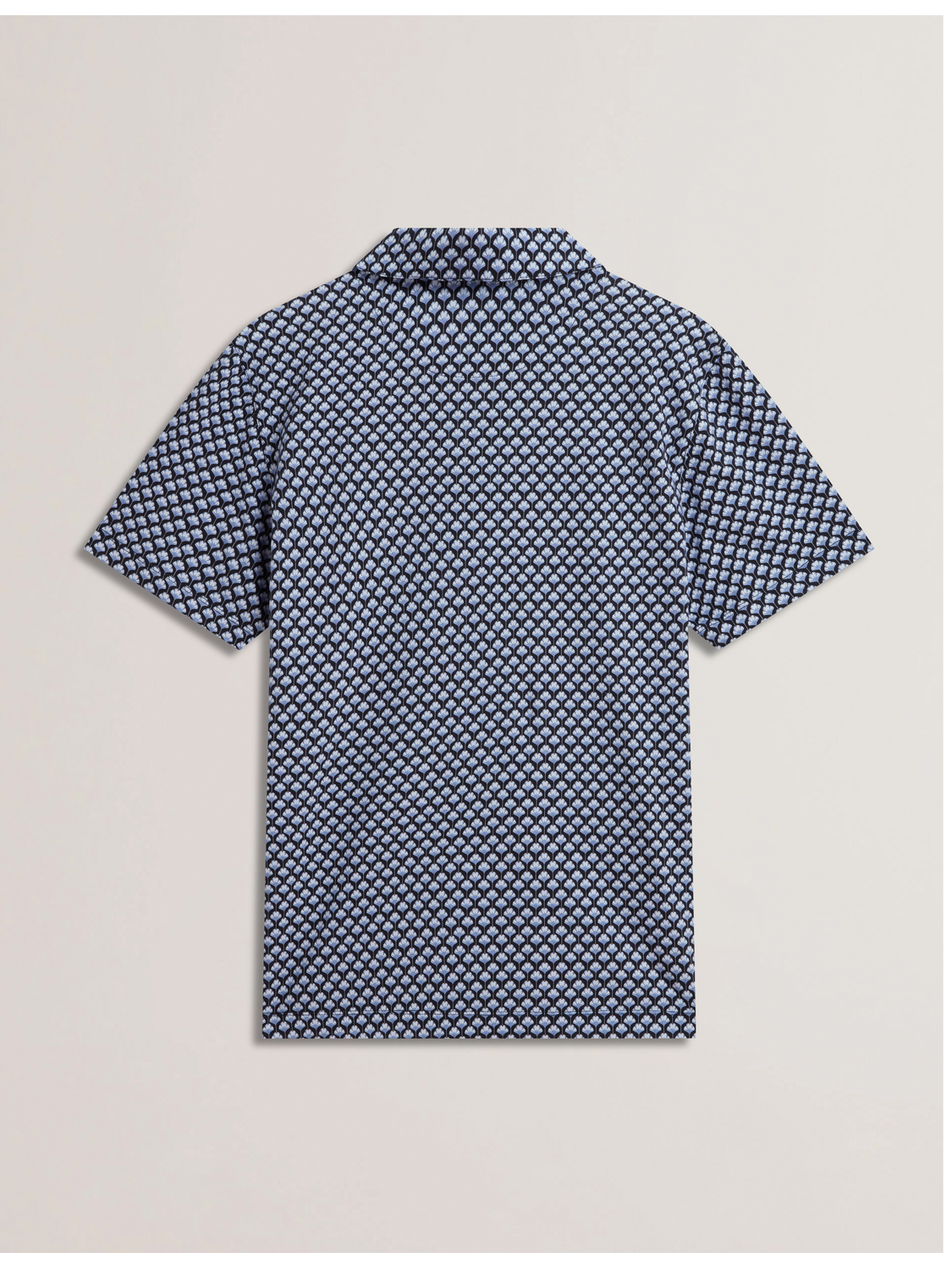 Men OUNSLO - Printed Zip Neck Cotton Polo Shirt - Ted Baker