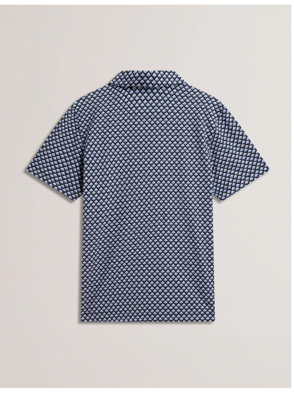 Men OUNSLO - Printed Zip Neck Cotton Polo Shirt - Ted Baker