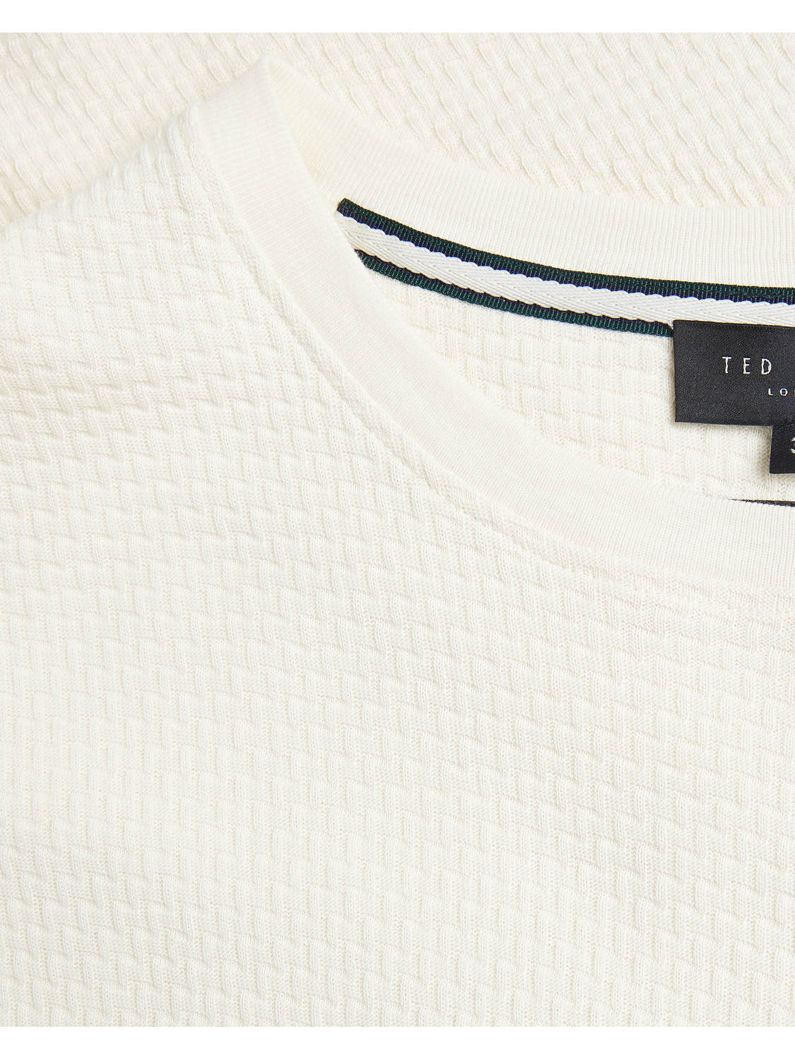 Men CURLYS Zig Zag Texture Knitted Cotton T-Shirt - Ted Baker