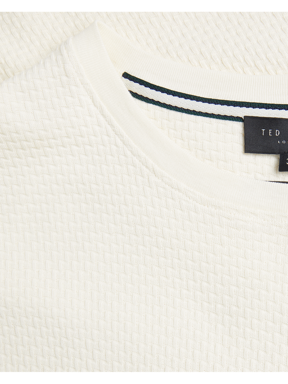 Men CURLYS Zig Zag Texture Knitted Cotton T-Shirt - Ted Baker