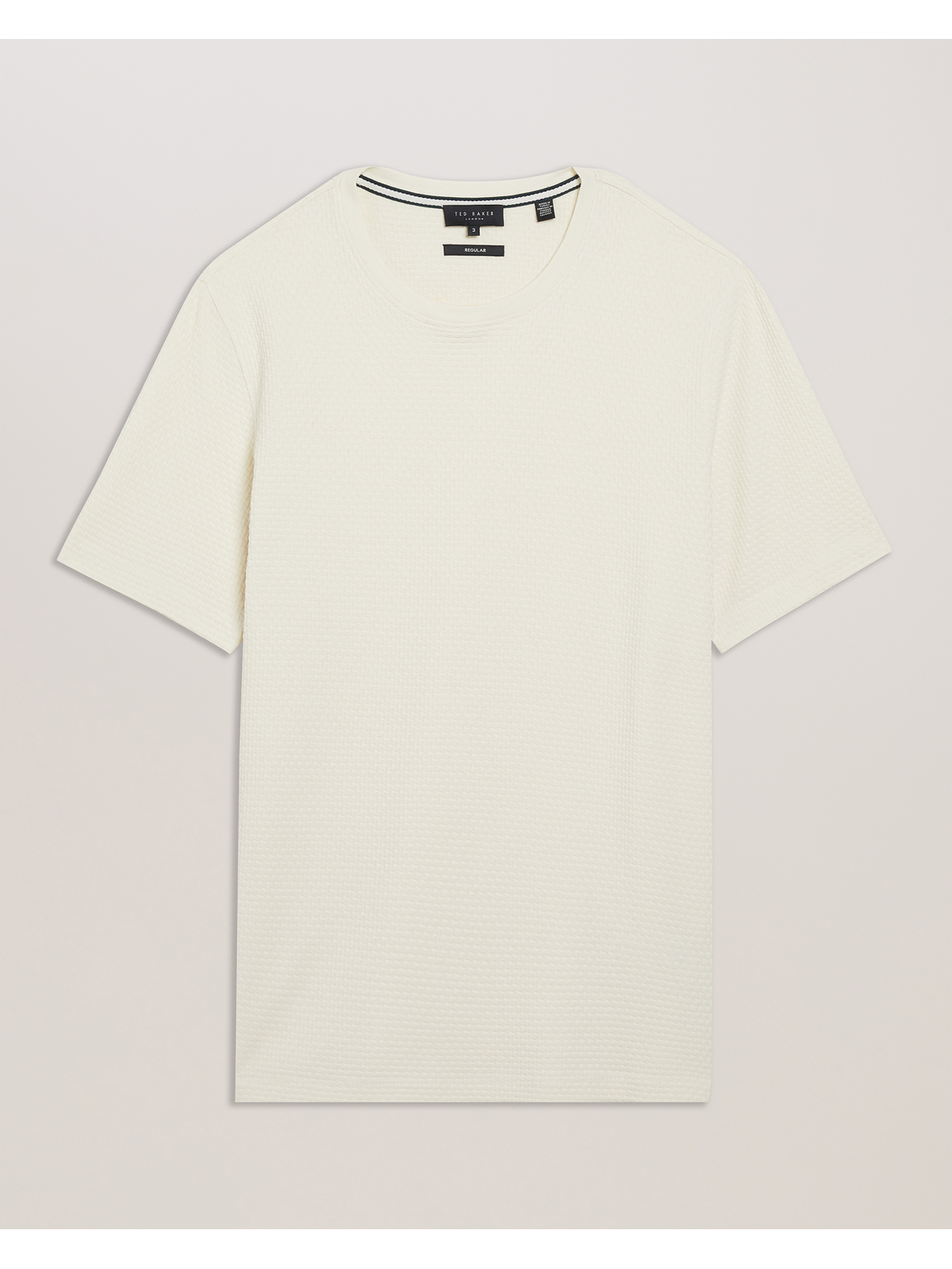Men CURLYS Zig Zag Texture Knitted Cotton T-Shirt - Ted Baker