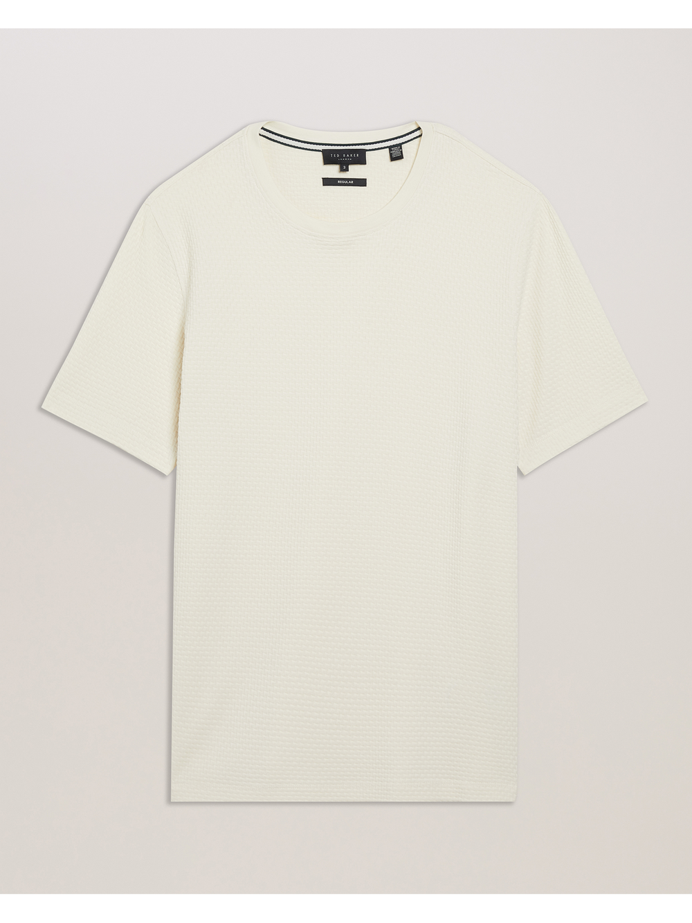 Men CURLYS Zig Zag Texture Knitted Cotton T-Shirt - Ted Baker
