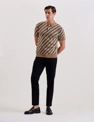 Men SEFERRY - Interlocking T Jacquard Knitted Polo Shirt - Ted Baker