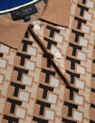 Men SEFERRY - Interlocking T Jacquard Knitted Polo Shirt - Ted Baker