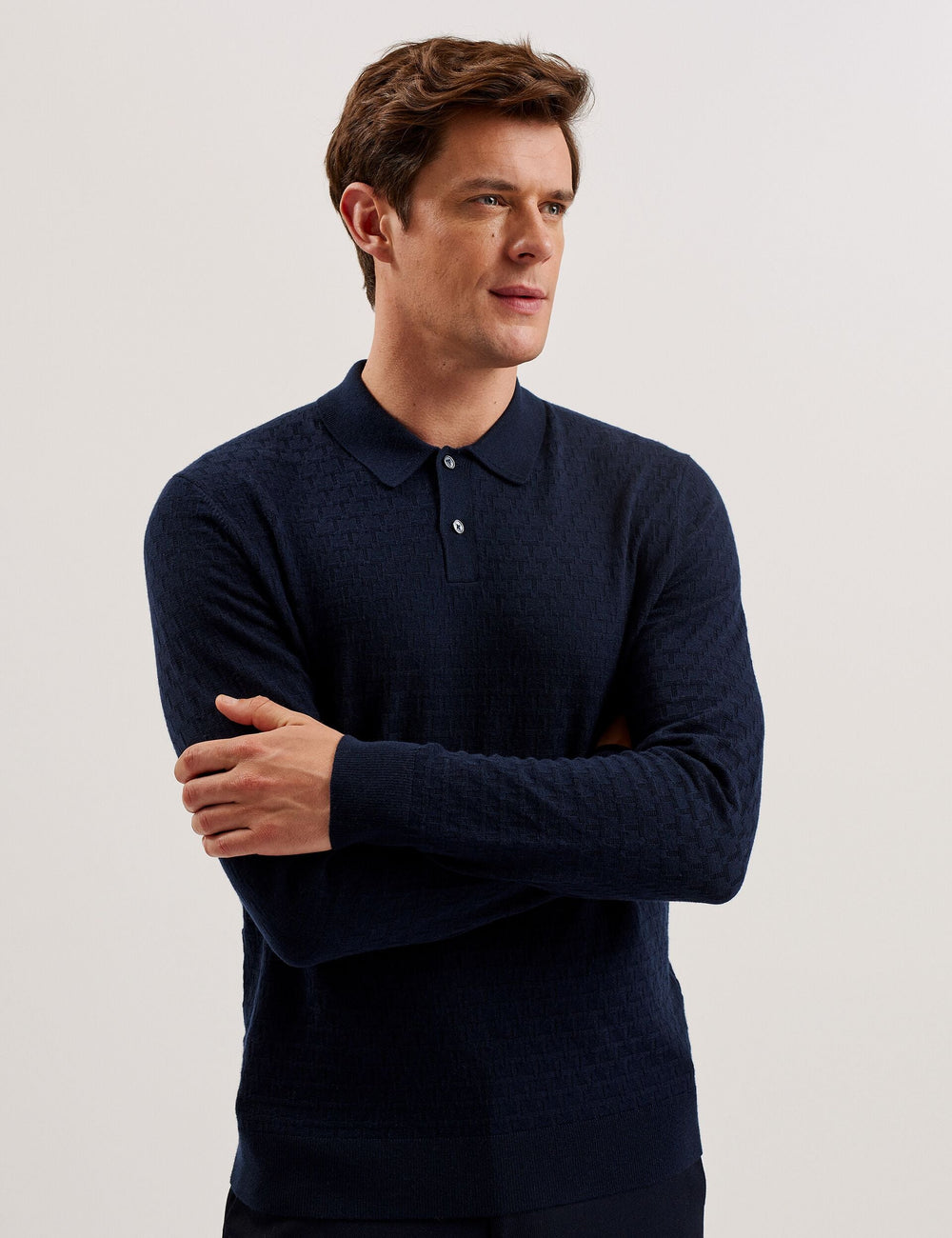 Men MORAR - T Knit Long Sleeve Polo Top - Ted Baker