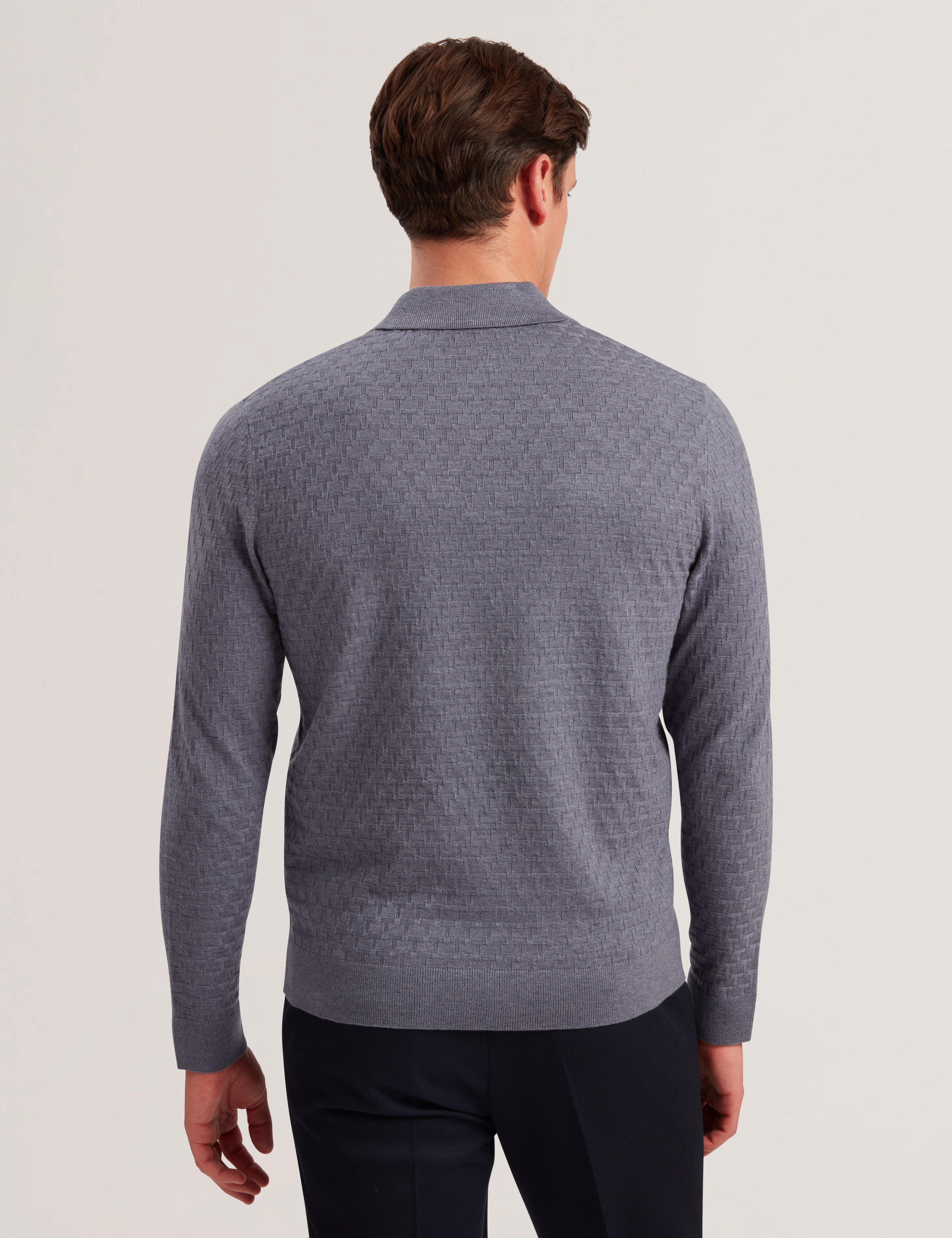 Men MORAR - T Knit Long Sleeve Polo Top - Ted Baker