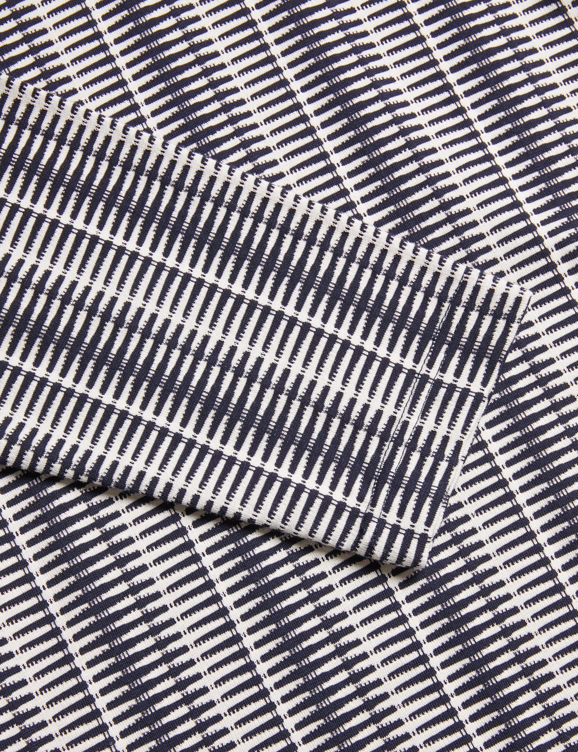 Men CAPUZZO - Long Sleeve Geo Stripe Zip Polo Shirt - Ted Baker
