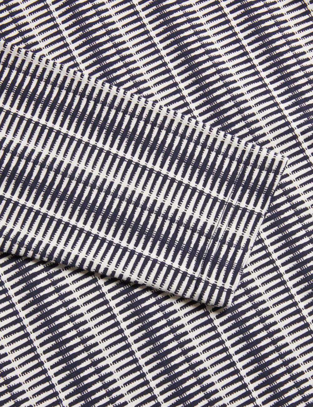 Men CAPUZZO - Long Sleeve Geo Stripe Zip Polo Shirt - Ted Baker