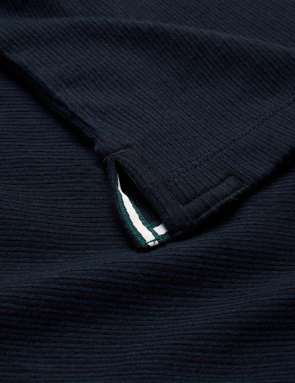Men ELGRAVE - Ribbed Cotton Zip Neck Polo Shirt - Ted Baker