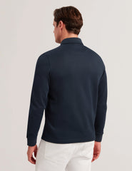 Men INGMAR - Long Sleeve Cotton Blend Zip Polo Shirt - Ted Baker