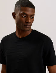Men CURLYS - Textured Knit Cotton Short Sleeve T-Shirt - Ted Baker