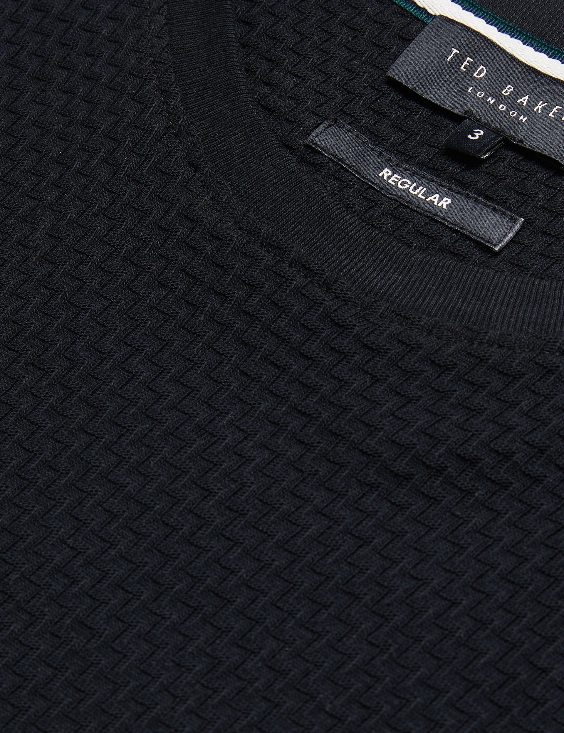 Men CURLYS - Textured Knit Cotton Short Sleeve T-Shirt - Ted Baker