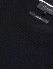 Men CURLYS - Textured Knit Cotton Short Sleeve T-Shirt - Ted Baker