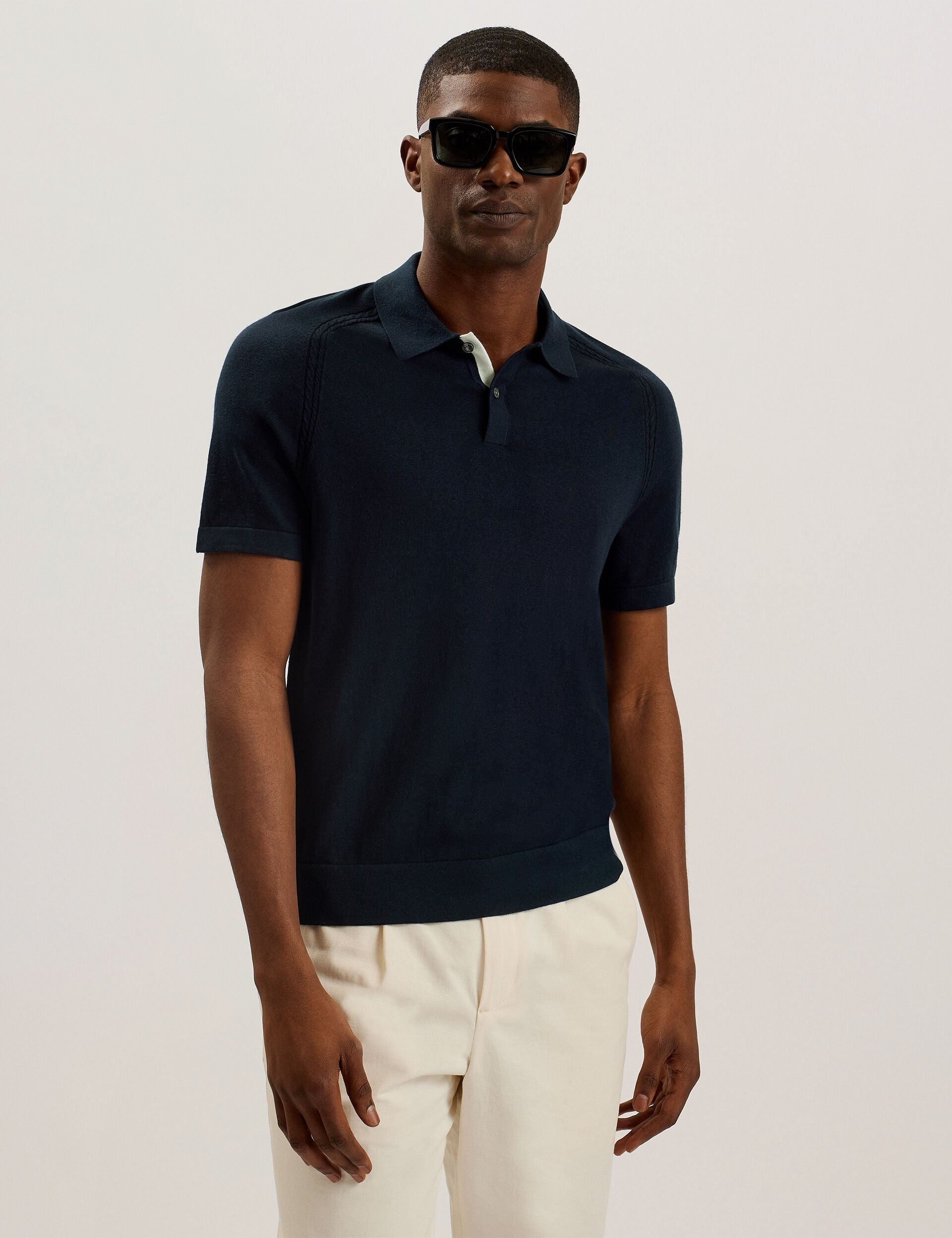 Men PELTZ - SS Regular Silk Blend Polo - Ted Baker