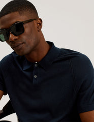 Men PELTZ - SS Regular Silk Blend Polo - Ted Baker