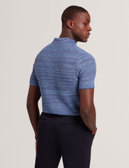 Men BLOSSAM - Space Dye Zip Neck Polo Shirt - Ted Baker