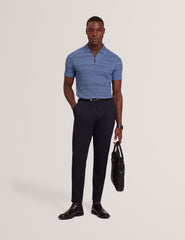 Men BLOSSAM - Space Dye Zip Neck Polo Shirt - Ted Baker
