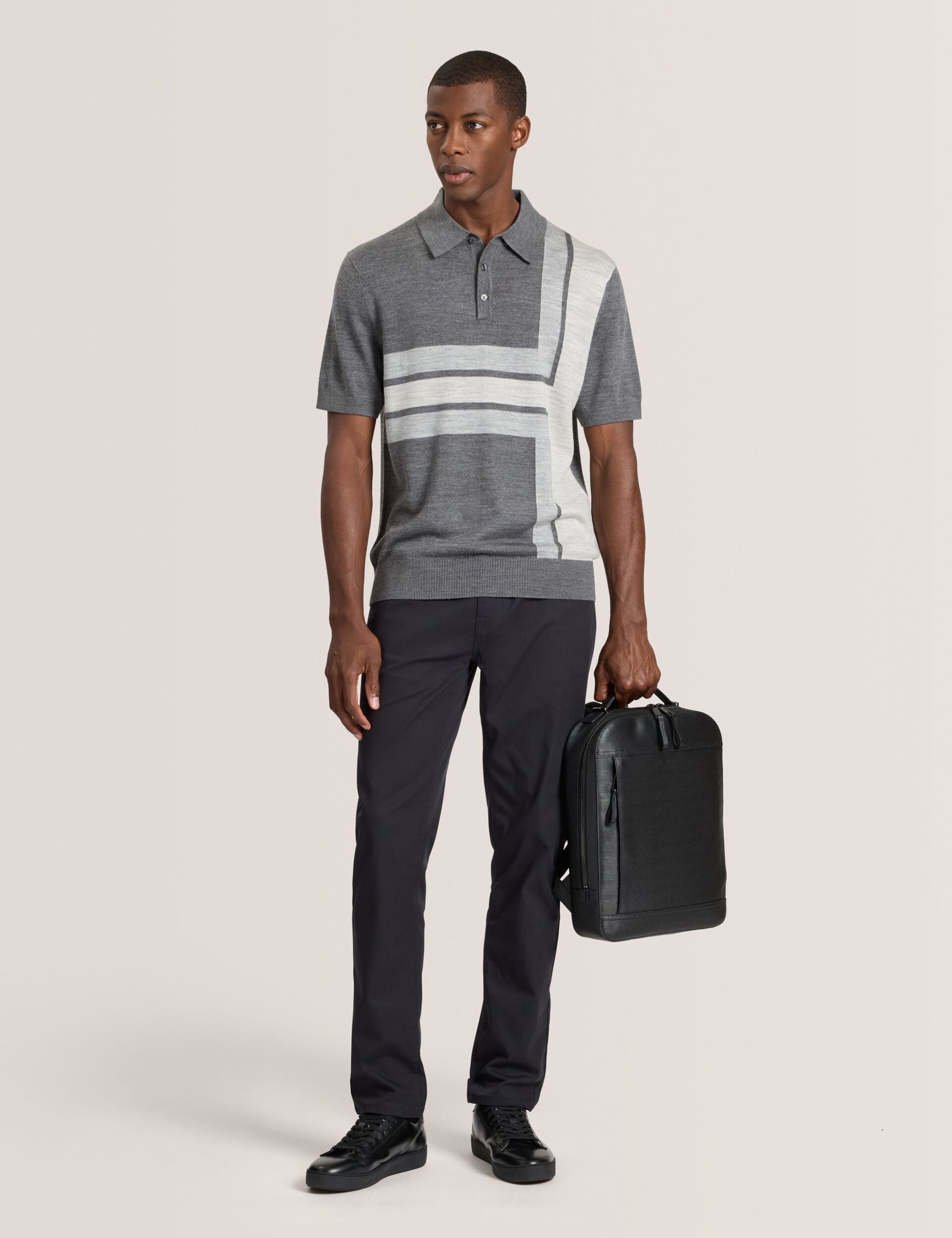 Men INTARSIA - Short Sleeve Sweater Polo - Ted Baker