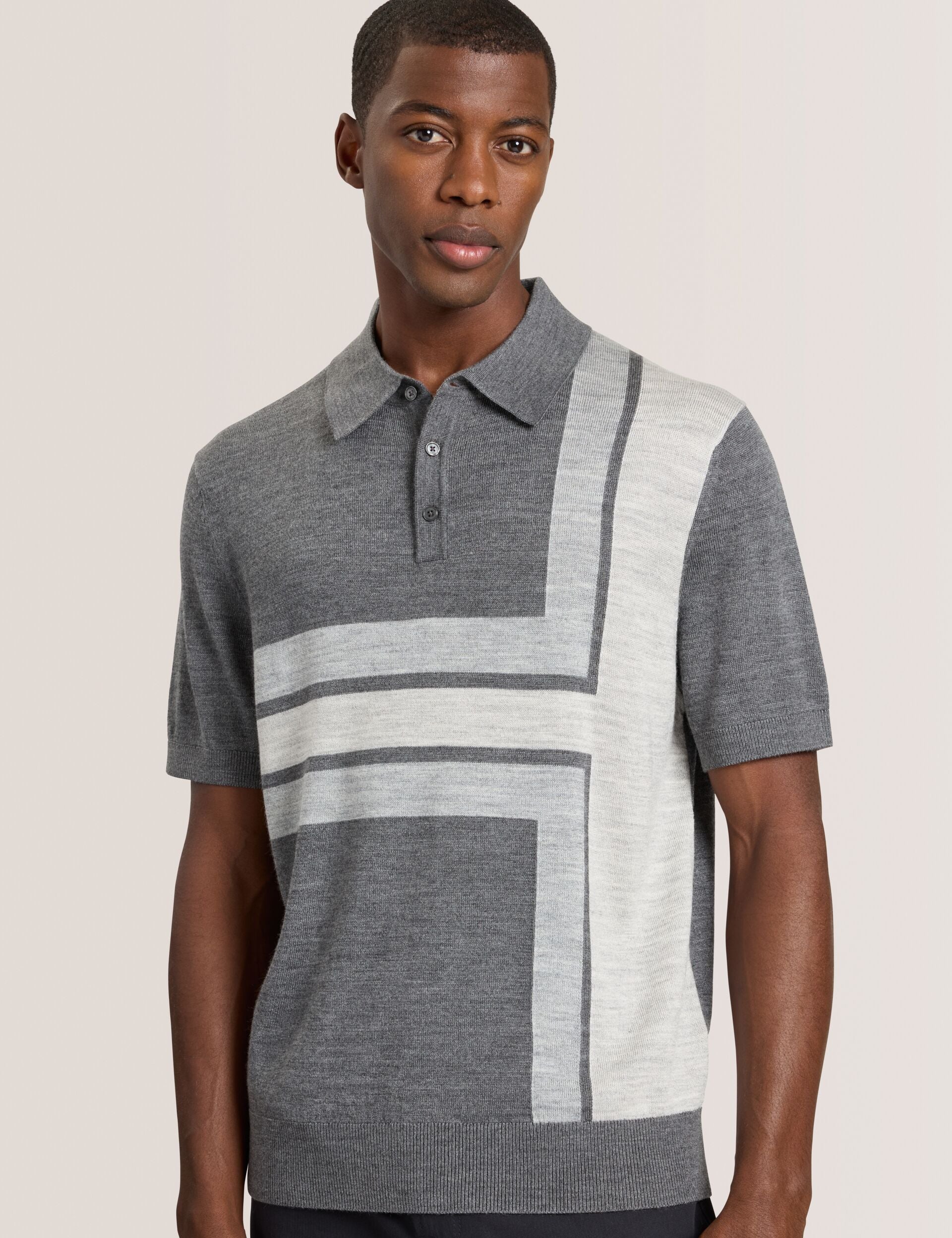 Men INTARSIA - Short Sleeve Sweater Polo - Ted Baker