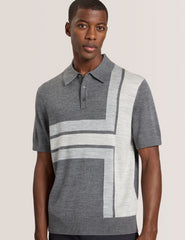 Men INTARSIA - Short Sleeve Sweater Polo - Ted Baker