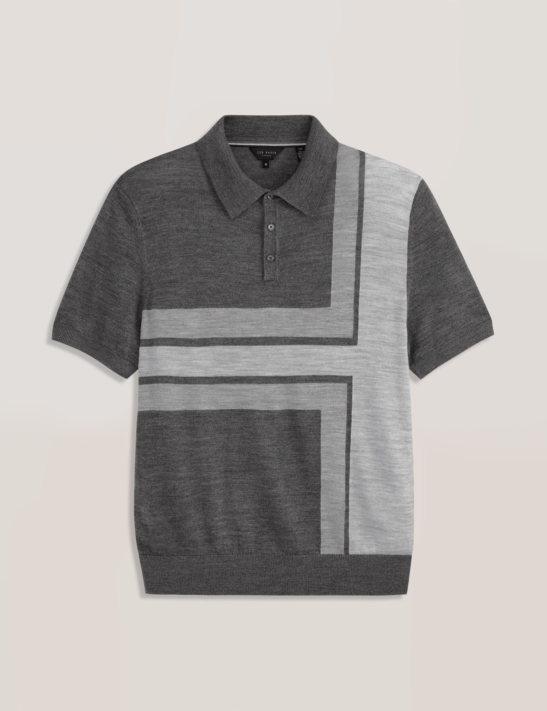 Men INTARSIA - Short Sleeve Sweater Polo - Ted Baker