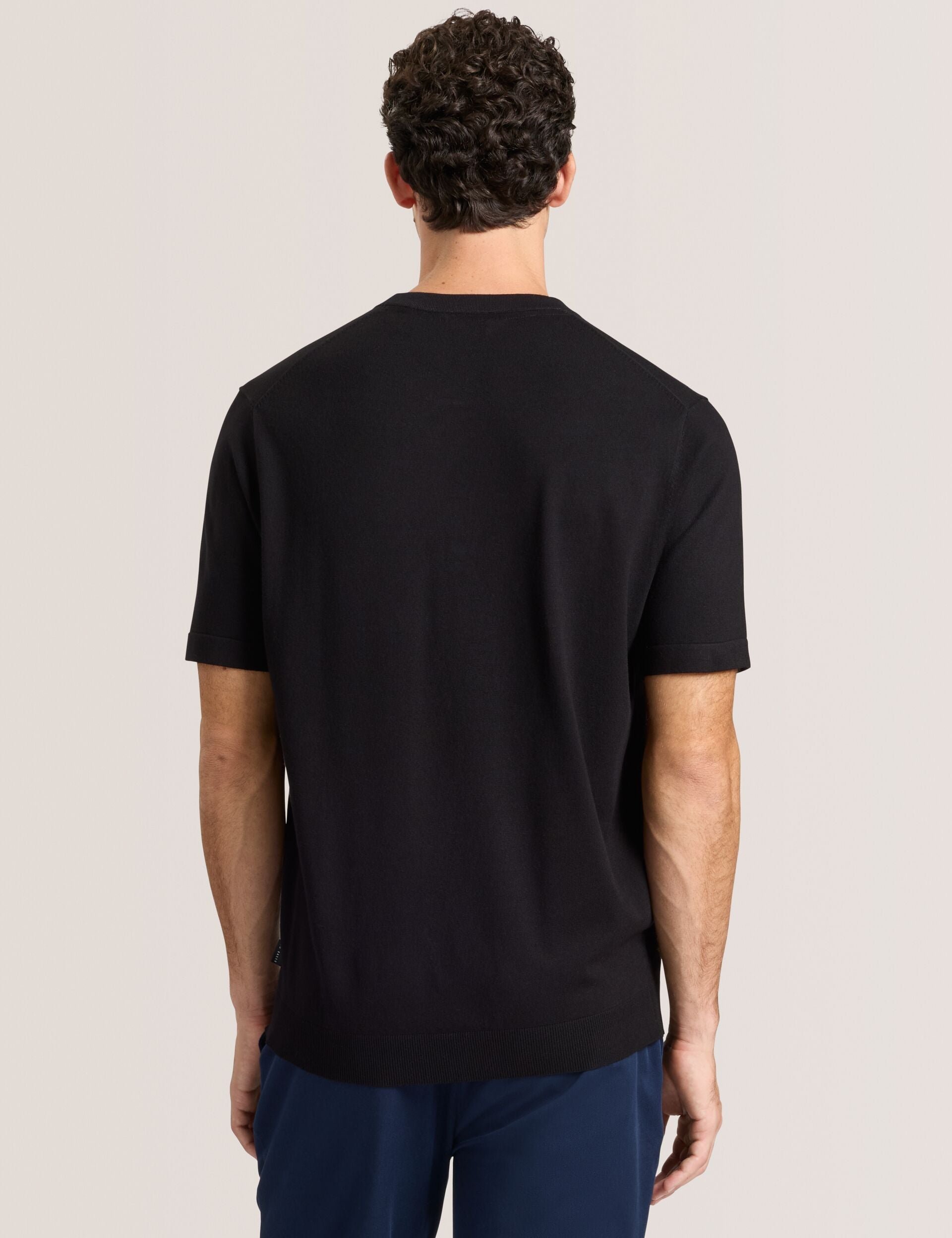 Men MODERN VISCOSE BLEND CREW - Black - Ted Baker