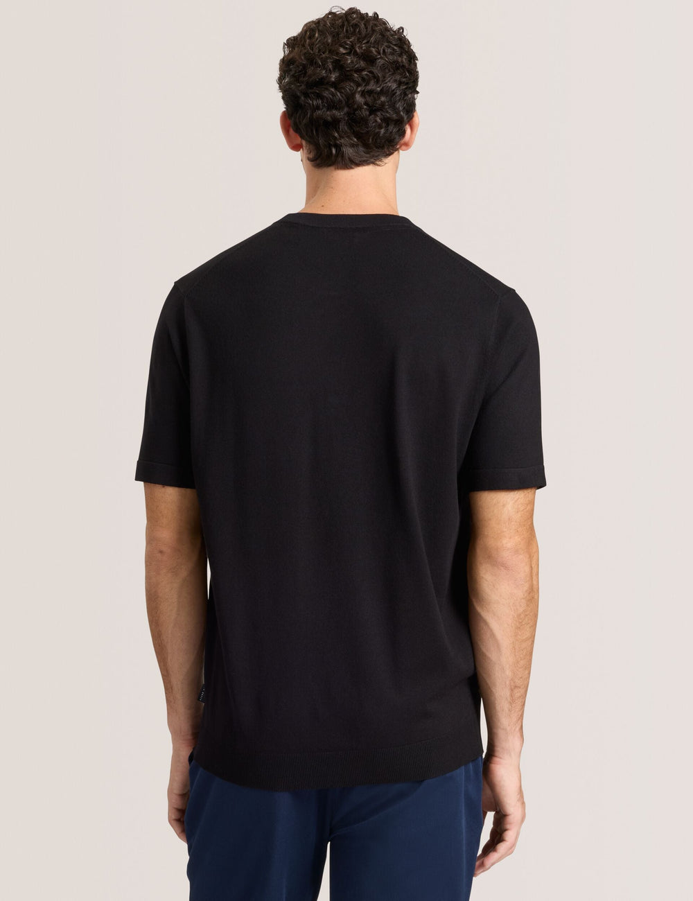 Men MODERN VISCOSE BLEND CREW - Black - Ted Baker