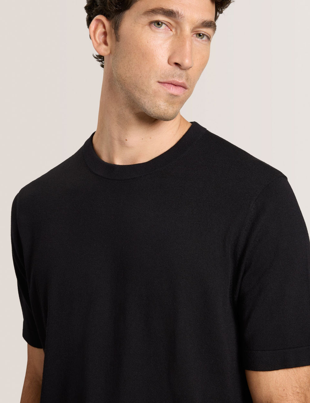 Men MODERN VISCOSE BLEND CREW - Black - Ted Baker