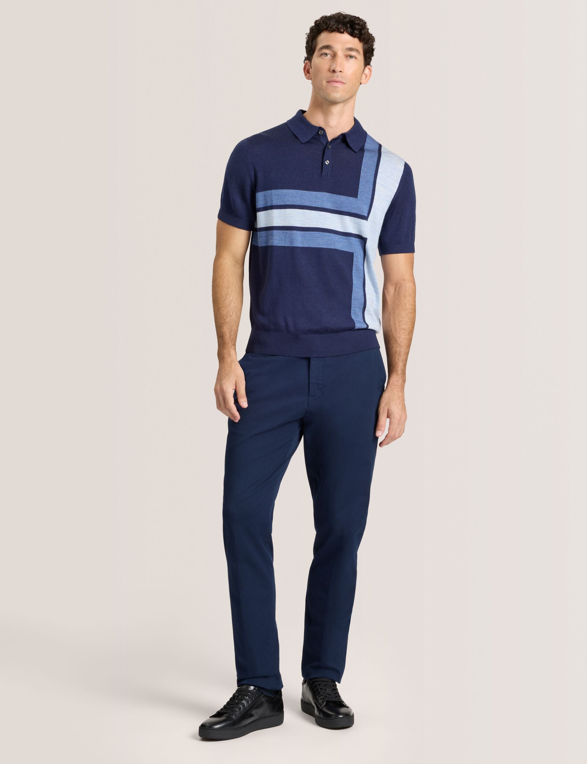 Men INTARSIA - Short Sleeve Sweater Polo - Ted Baker