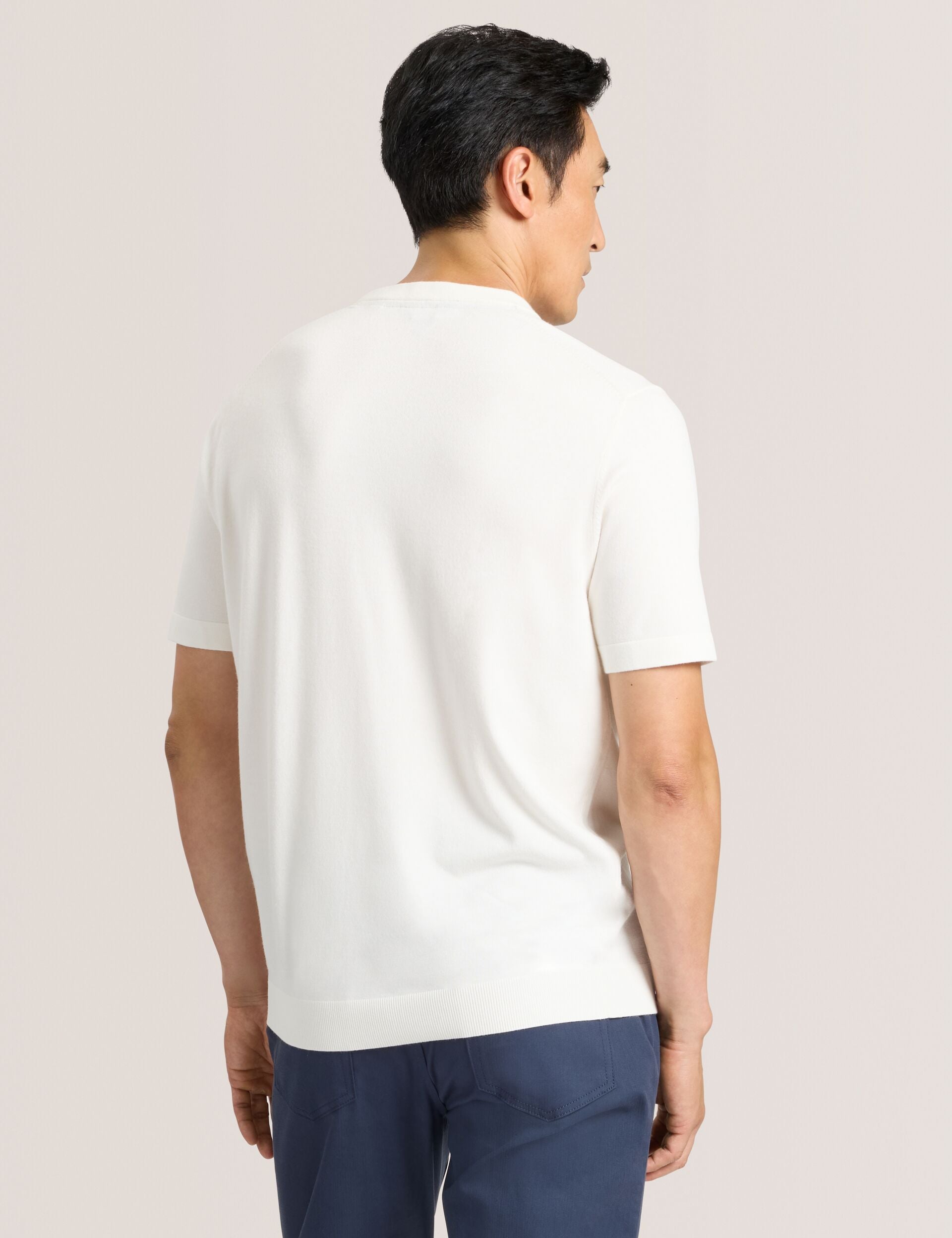 Men MODERN VISCOSE BLEND CREW - Egret - Ted Baker