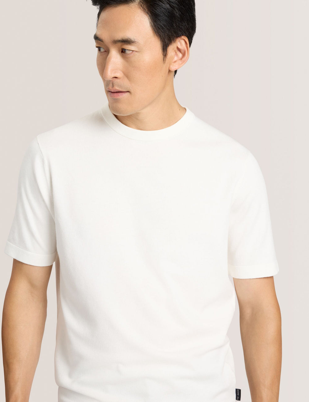Men MODERN VISCOSE BLEND CREW - Egret - Ted Baker