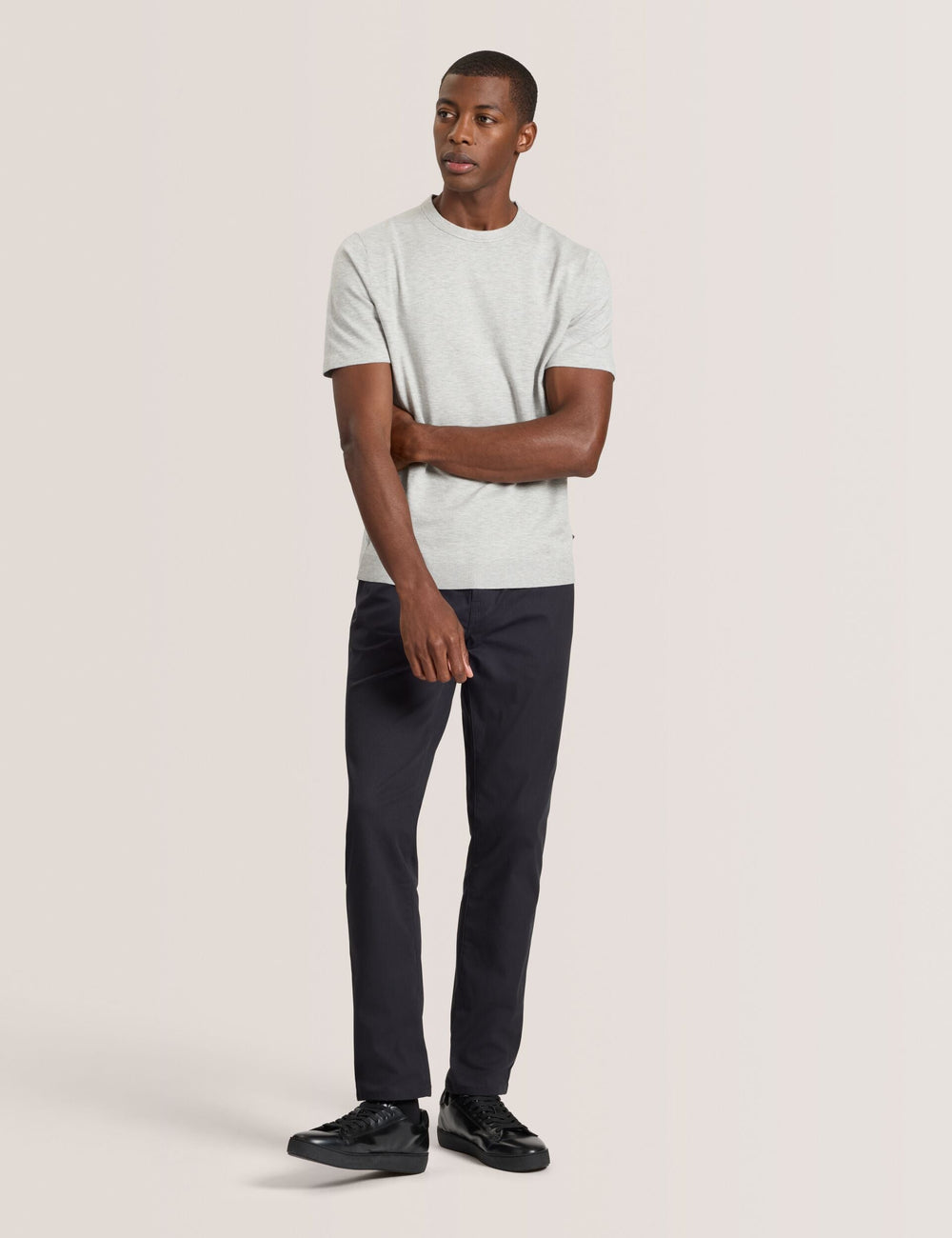 Men MODERN VISCOSE BLEND CREW - High Rise Grey Heather - Ted Baker