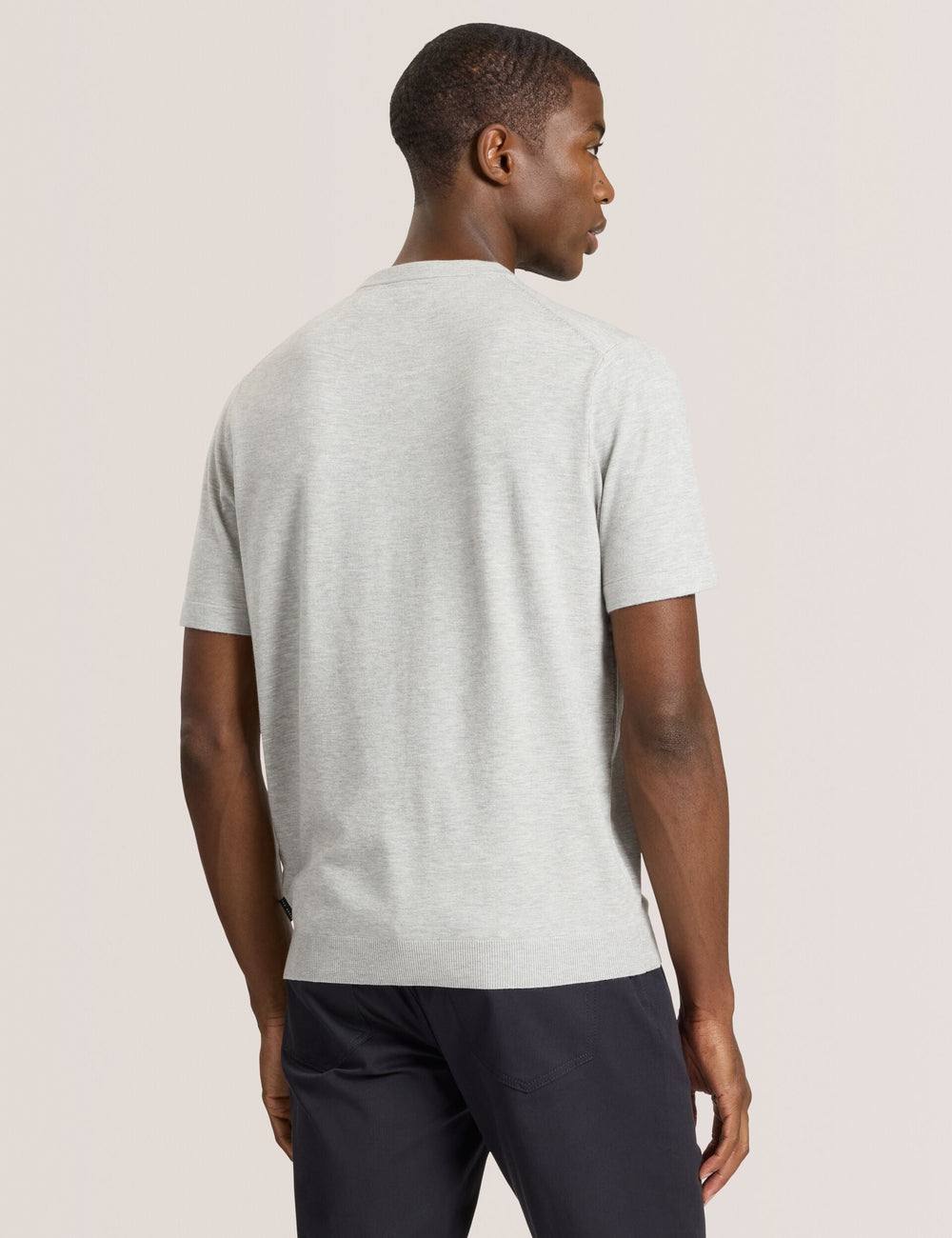 Men MODERN VISCOSE BLEND CREW - High Rise Grey Heather - Ted Baker