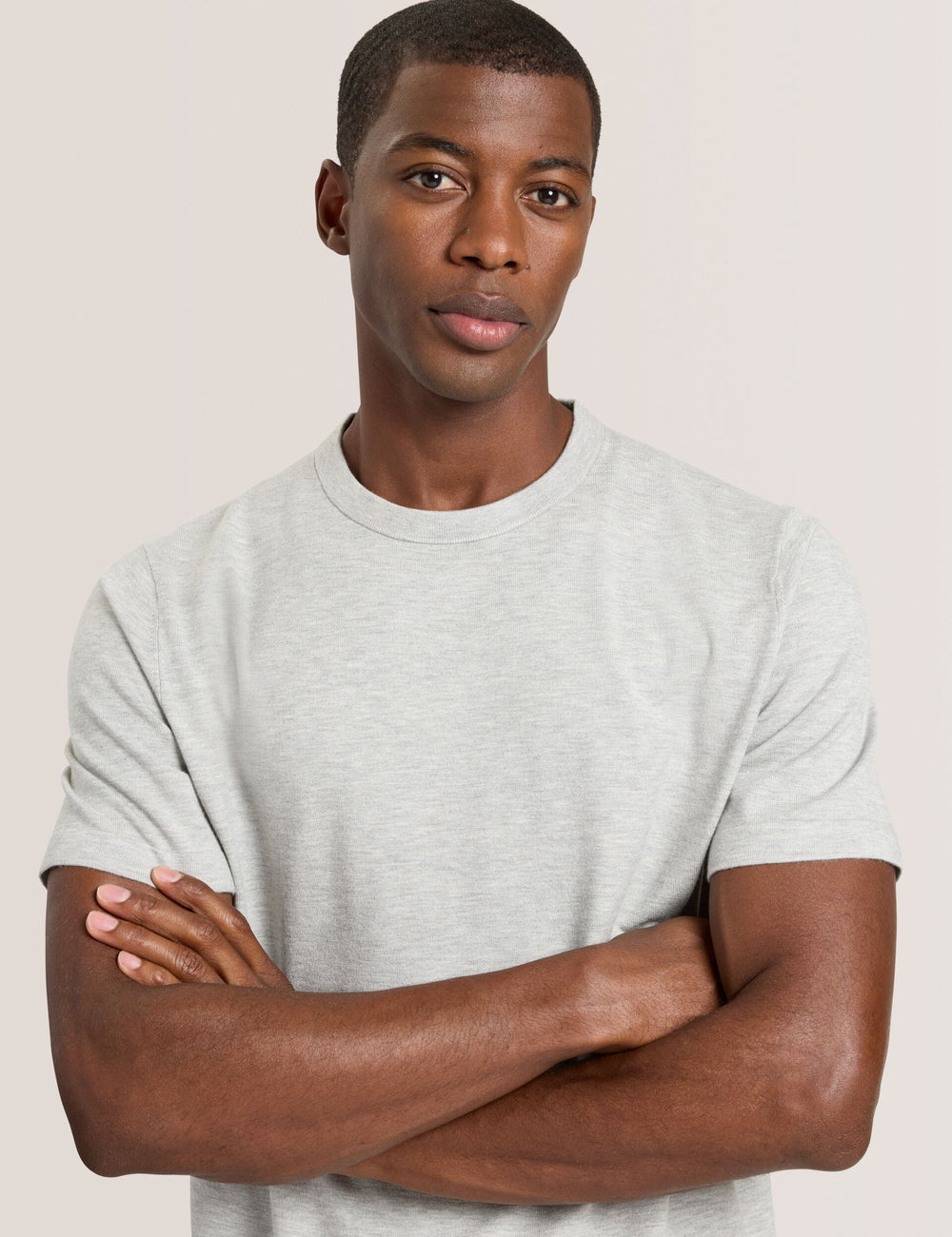 Men MODERN VISCOSE BLEND CREW - High Rise Grey Heather - Ted Baker