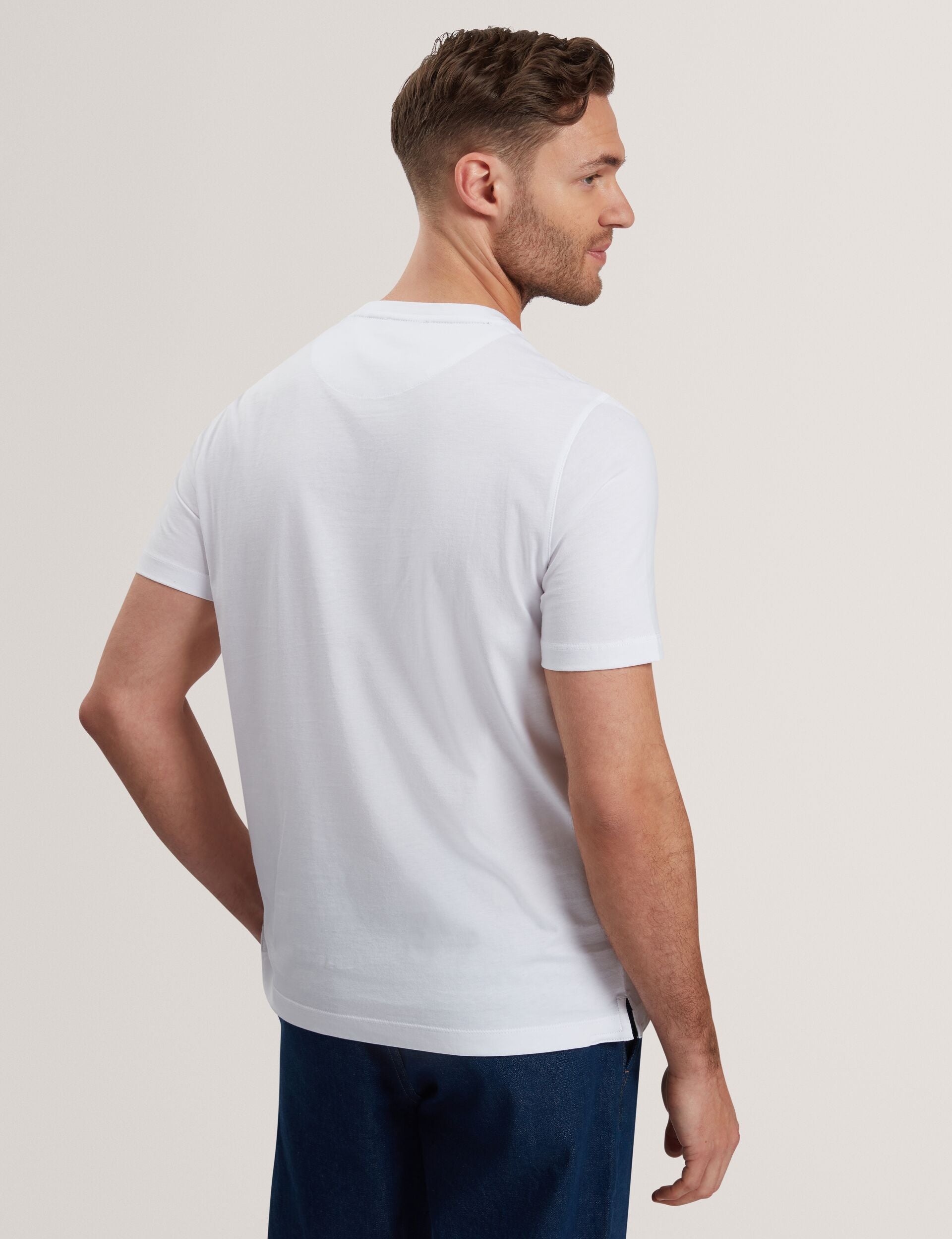 Men JUSTINO - White Branded Box Print Graphic Cotton T-Shirt - Ted Baker