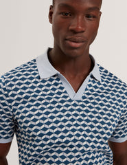 Men LIRIEN Geometric Jacquard Pique Polo Shirt - Ted Baker