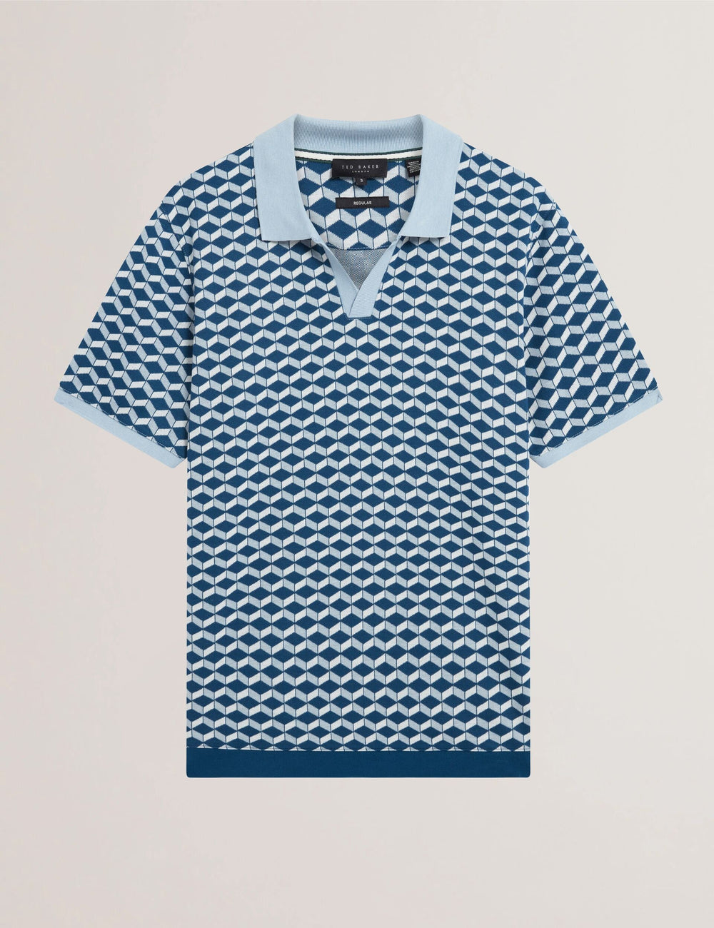 Men LIRIEN Geometric Jacquard Pique Polo Shirt - Ted Baker