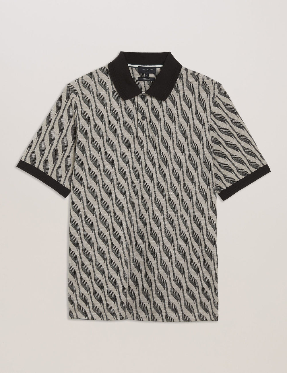 Men JACQUARD POLO - Brown - Ted Baker