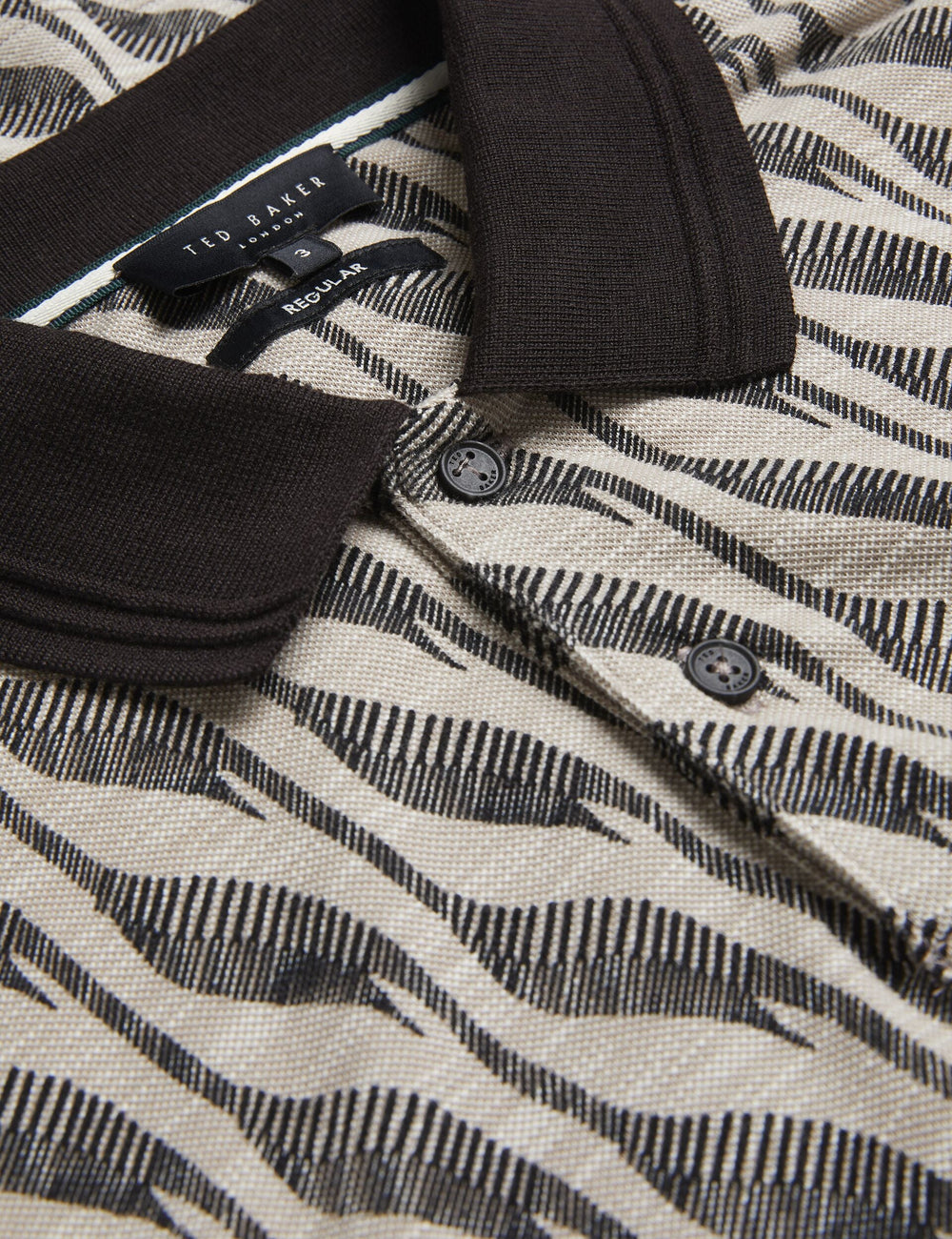 Men JACQUARD POLO - Brown - Ted Baker