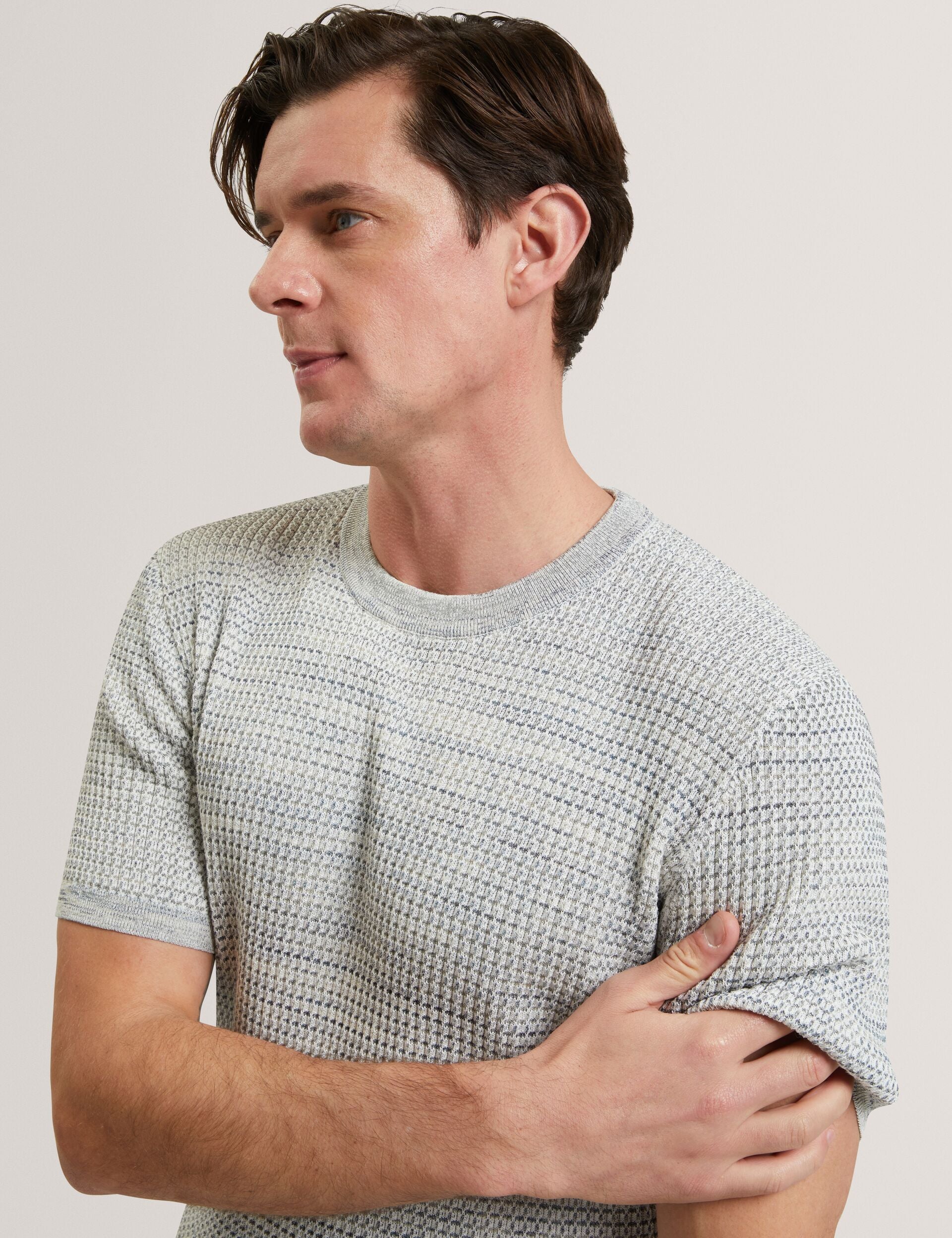 Men KELEPA - Short Sleeve Relaxed Fit Textured Knit T-Shirt - Ted Baker