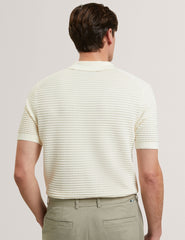 Men BESTEL - Short Sleeve Wavy Stitch Open Neck Polo - Ted Baker
