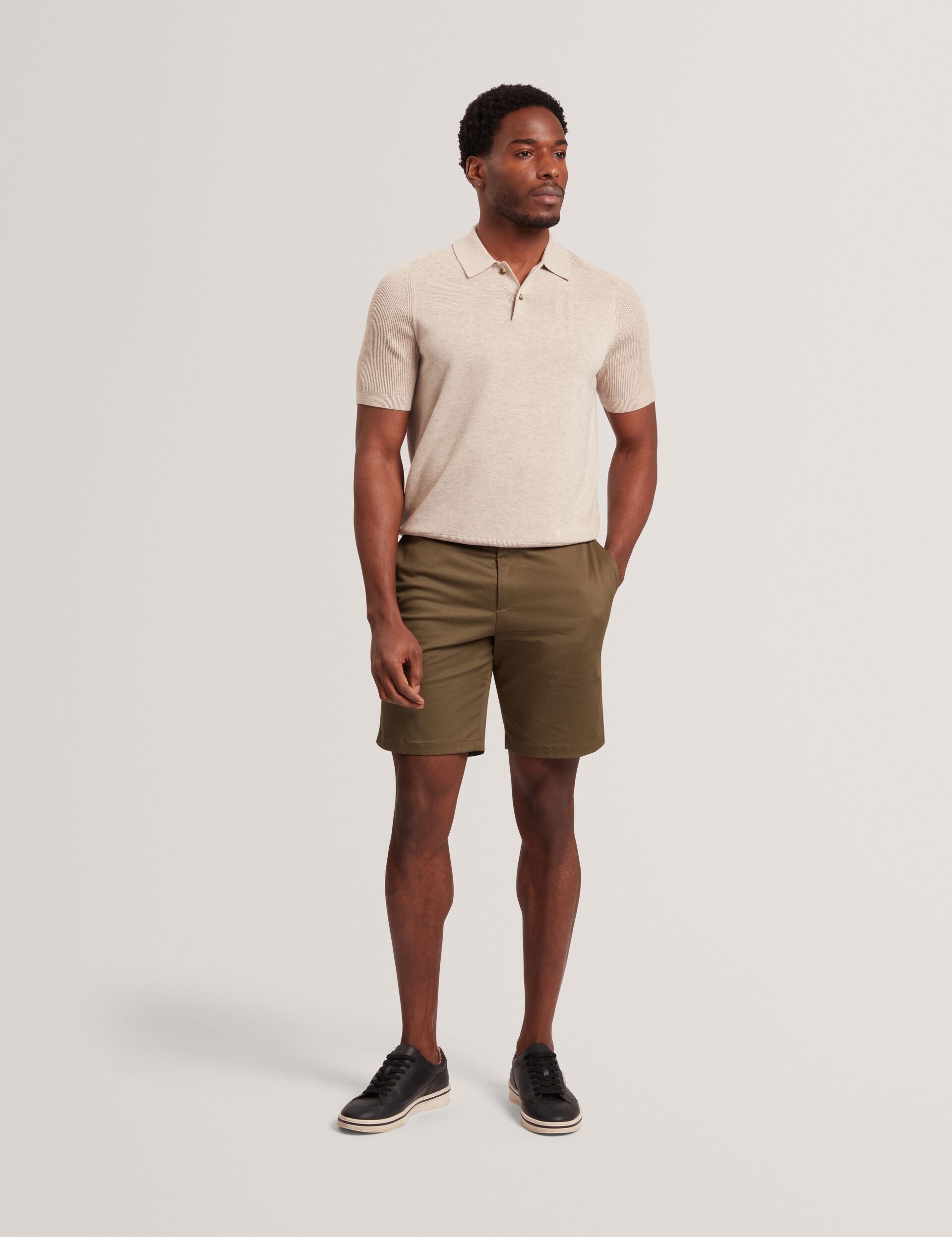 Men|Sale OTISO - Wool Blend Ribbed Raglan Polo Shirt - Ted Baker